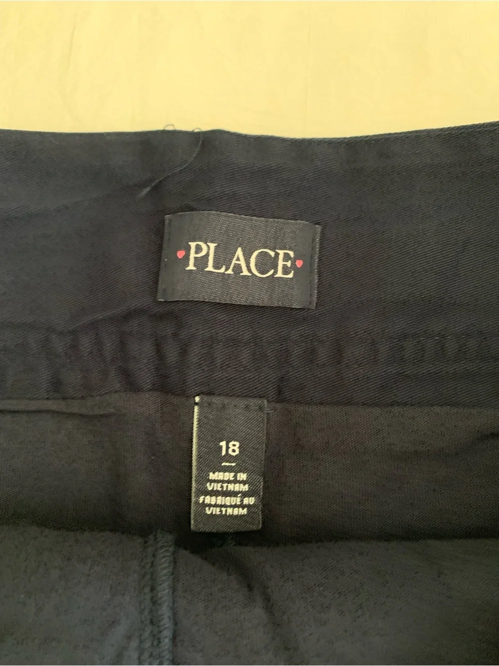Childrens Place Girls Navy Blue Pleated School Uniform Skort Size 18 Adjustable